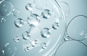 molecule or atom, Abstract structure for Science or medical background, 3d illustration.