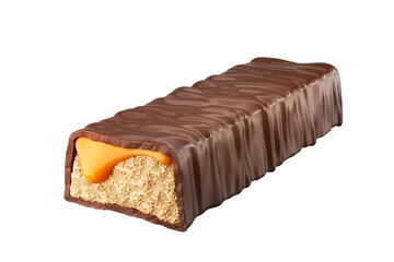 waffle chocolate bar with caramel, Dark chocolate coated on Crispy wafer, with Clipping path 3d illustration.