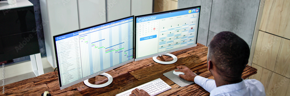 Poster gantt chart calendar schedule
