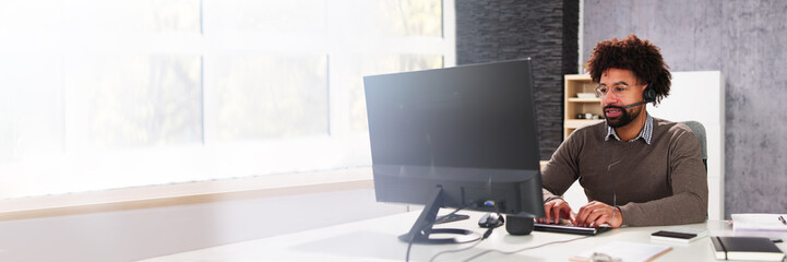Man Using Online Virtual Video Training