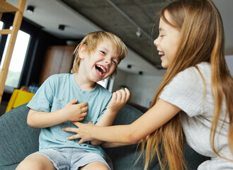 child girl boy childhood kid brother sister love family together portrait fun happy joy happiness cute cheerful young