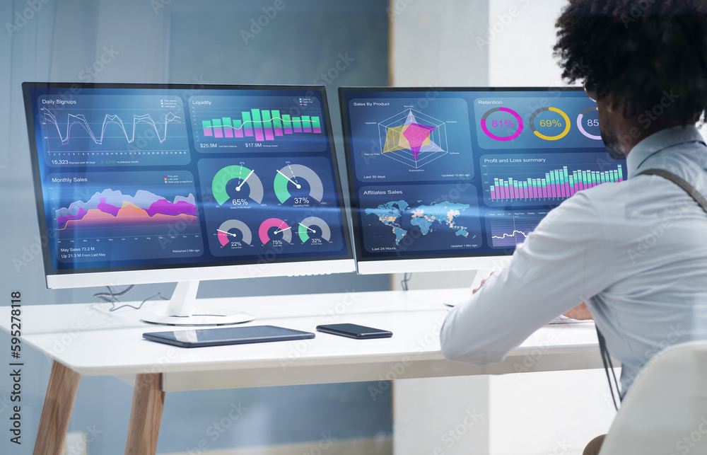 Poster Business Data Analyst Using Computer