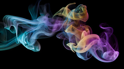 Colorful Smoke on Black Background - Desktop Wallpaper, generative AI