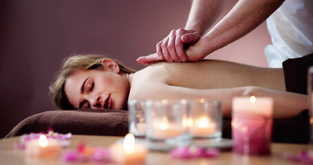 Fototapeta na wymiar Client Relaxing In Massage