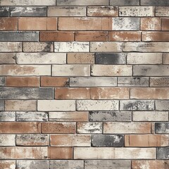 A stylish, seamless pattern filled with a diverse selection of brick shapes and sizes, constructing an intriguing wall design. - Generative AI, Generative, KI.