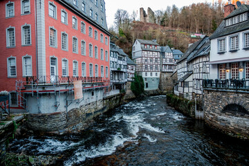 The village of Monschau in the Eifel national park in western Germany