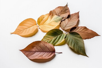autumn leaves isolated on white background   - Created by Generative AI Technology