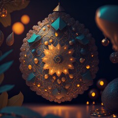 Abstract Floral Ornament Background, Generative AI