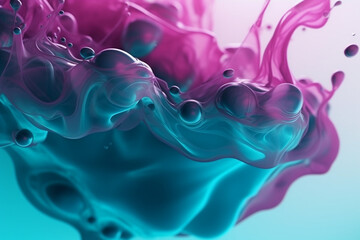 Obraz na płótnie Canvas Ink Drop in Water Background. Ai generative