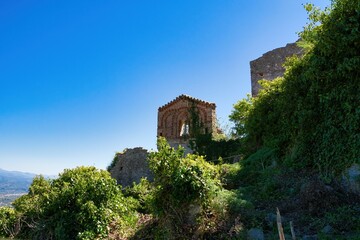 Fototapeta na wymiar Byzantine castle state of Mystras, Greece Medieval Art. Medieval architecture.