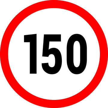 Speed limit icon sign. Set of red road signs of 10-200 kmh. Circle standard road sign.