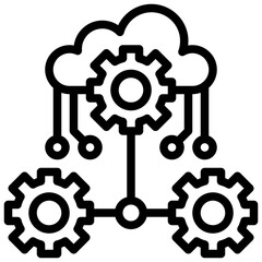 Obraz premium cloud computing line icon,linear,outline,graphic,illustration