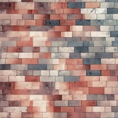 A visually engaging, seamless pattern comprised of various brick shapes and sizes, forming a distinctive wall design. - Generative AI, Generative, KI