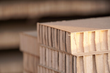 Honeycomb cardboard. Reboard packaging. Recyclable craft paper.