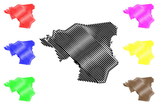 Pentecoste municipality (Cear&aacute; state, Municipalities of Brazil, Federative Republic of Brazil) map vector illustration, scribble sketch Pentecoste map