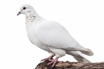 white pigeon isolated on white background. Generative AI