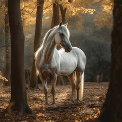 Obraz na płótnie Canvas Wild white horse