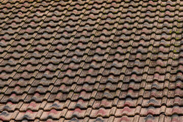 old ceramic tiles on the roof
