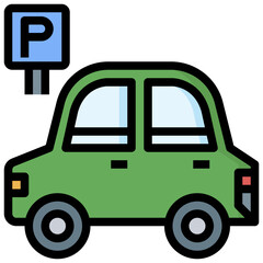 parkings line icon,linear,outline,graphic,illustration