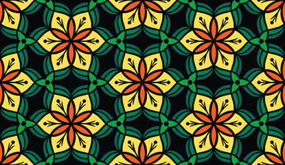Geometric ethnic pattern seamless flower color. seamless pattern. Design for fabric,curtain,background,carpet,wallpaper,clothing,wrapping,Batik,mandalas,fabric,Vector illustration. pattern style.