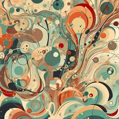 A captivating, seamless pattern composed of various abstract organic shapes and textures, evoking a sense of fluidity and movement. - Generative AI, Generative, KI