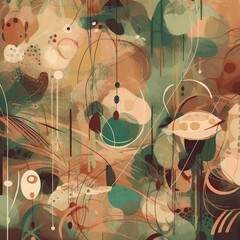 A captivating, seamless pattern composed of various abstract organic shapes and textures, evoking a sense of fluidity and movement. - Generative AI, Generative, KI
