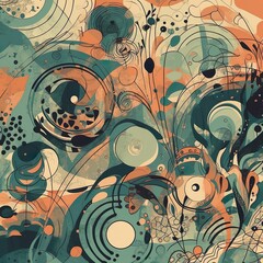 A captivating, seamless pattern composed of various abstract organic shapes and textures, evoking a sense of fluidity and movement. - Generative AI, Generative, KI