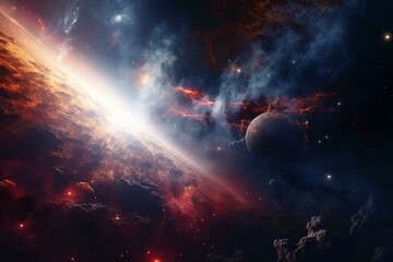 Fototapeta na wymiar Space artwork: stars, nebulae, and beyond. Generative AI