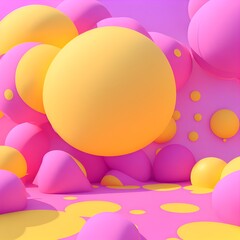 CIRCLES PINK AND YELLOW BACKGROUND
