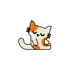 Cartoon cute kitten isolated. pet Vector illustration