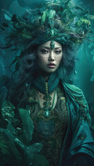 Obraz premium Mythical chinese goddess, a legend from the ancient China. Generative AI illustrations