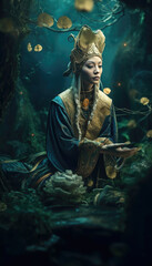 Fototapeta premium Mythical chinese goddess, a legend from the ancient China. Generative AI illustrations