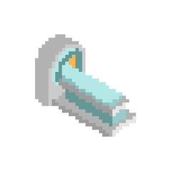 Obraz premium Magnetic Resonance Imaging pixel art. 8 bit MRI machine. pixelated Vector illustration