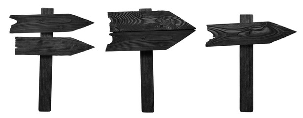 Set of wooden arrow signs, cut out