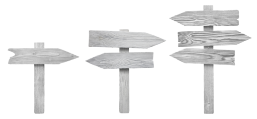 Set of wooden arrow signs, cut out