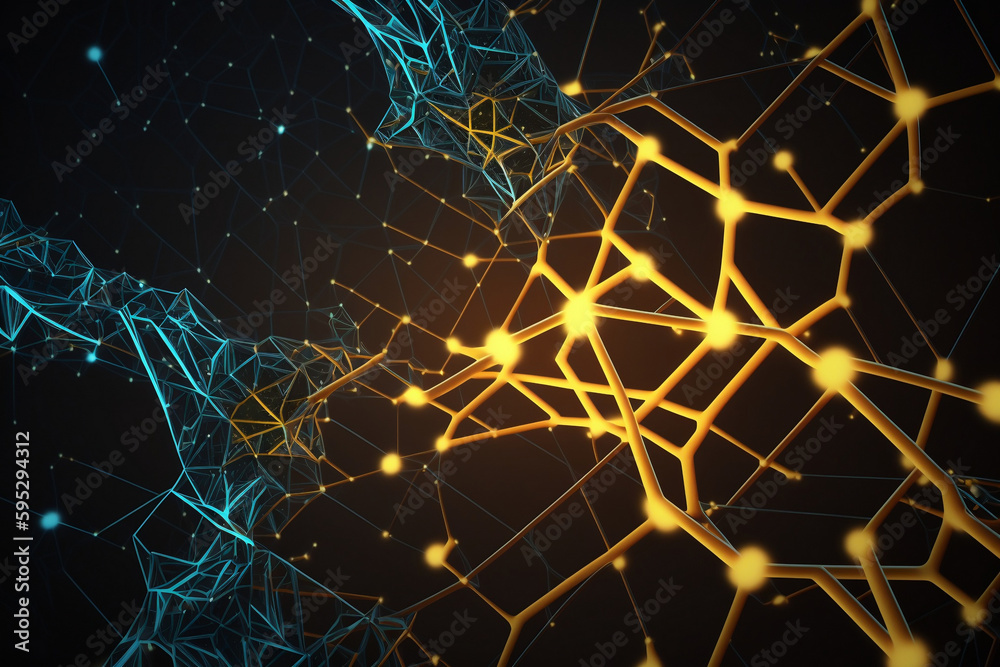 Poster beautiful abstract background - plexus - concept art