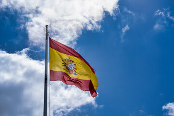 Spanish flag waving at the wind