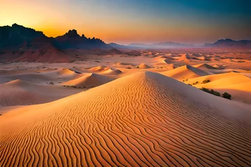 Fotobehang Donkerbruin sunset in the desert