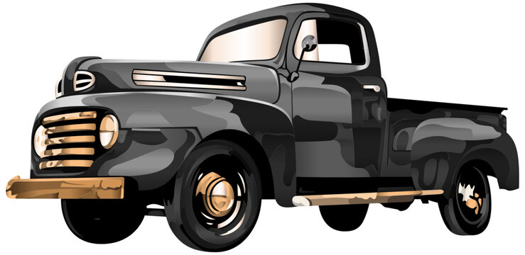 Retro Vintage American Classic Car in black