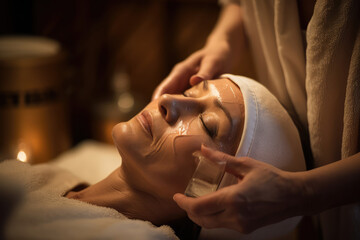 Spa treatments and facials in a beauty salon