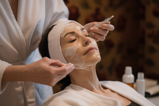 Spa treatments and facials in a beauty salon