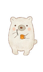 歯磨きをするクマ