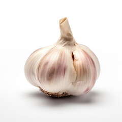 Garlic on white background. Generative AI.