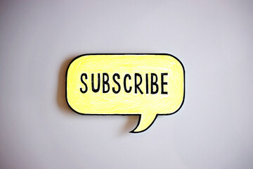 Subscribe speech bubble, top view