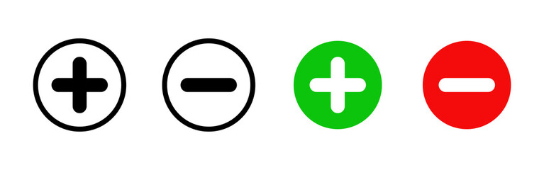 Fototapeta premium Vector Plus and Minus icon set