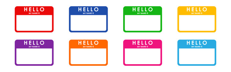 Hello My Name Is vector name tag card collection © DesiArt