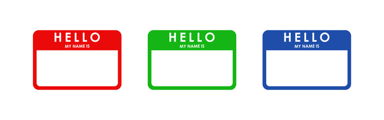 Hello My Name Is vector name tag card collection