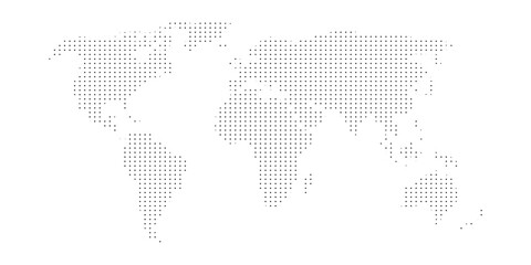 Vector World Map in dotted lines