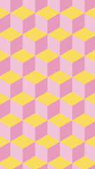 Pattern / motivo geométrico en amarillo y rosa. 
