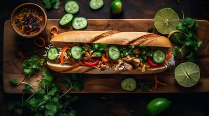 Mouth-watering Banh Mi Sandwich with Lemongrass Chicken